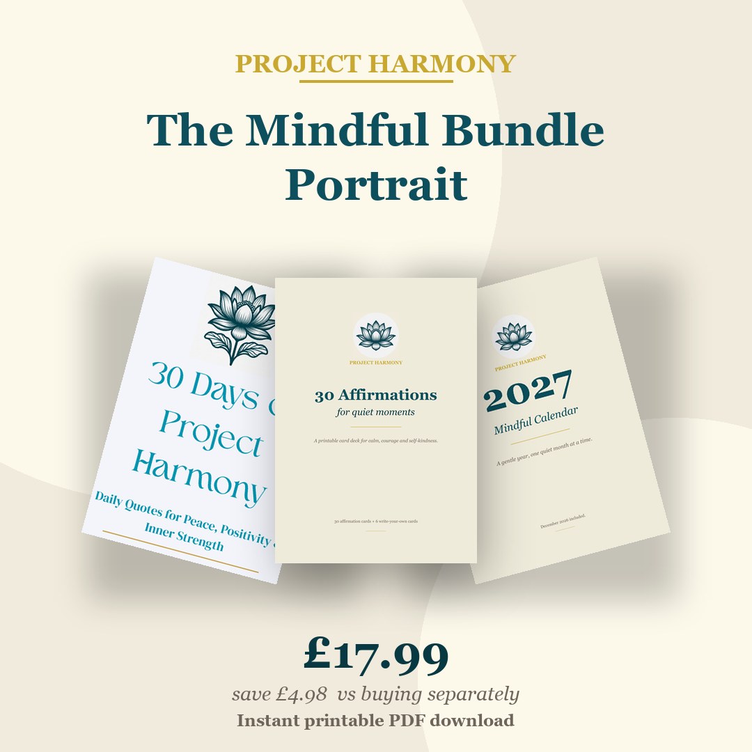 The Mindful Bundle Portrait - journal, cards and 2027 portrait calendar